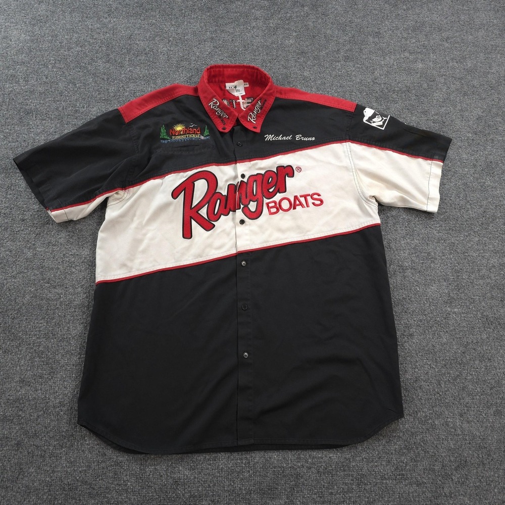 Vintage Ranger Boats Shirt Mens 2XL Black Red Sponsor Fishing Tournament